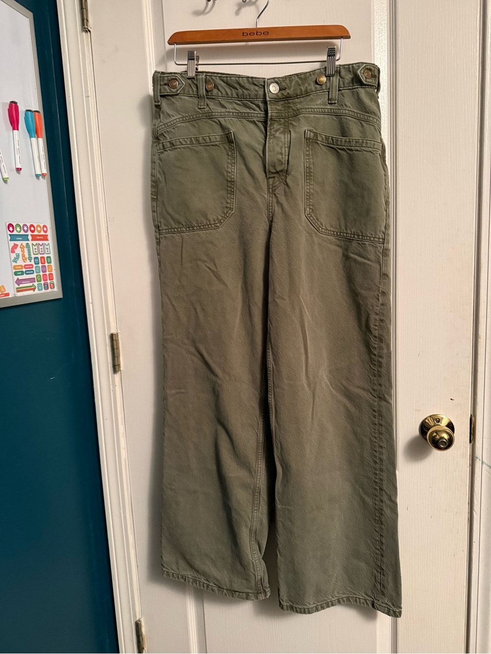 Free People Olive Wide-Leg Cargo Jeans - Picture 2 of 3